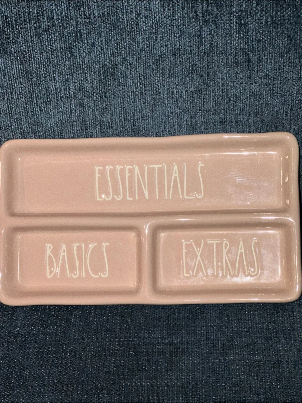 Rae Dunn Essentials Basics Extras Ceramic Organizer Tray - Blush